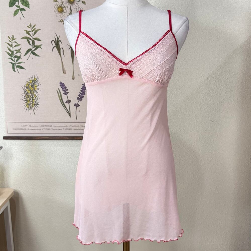 Y2k Victorias Secret Mesh Babydoll Slip Dress Romantic Coquette Sexy Dolly S